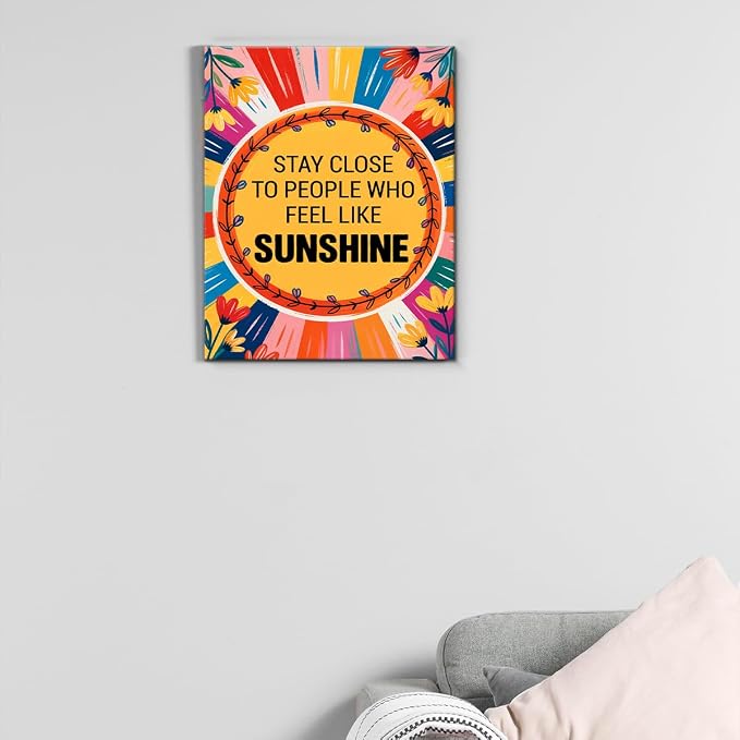 Inspirational Sunshine Wall Art Decor, Motivational Canvas Painting Pictures - Image 7