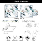 Ice Blue White Large Hyacinth Floral Green Leaf Peel and Stick Wallpaper Wall - Image 7