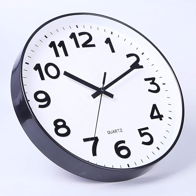 Foraineam 2 Pieces 12-Inch Wall Clock Silent Non Ticking Battery Operated - Image 2
