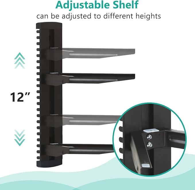 WALI Floating TV Shelf, 2 Tier Glass Projector Shelf - Image 5