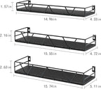 Amaoot Floating Shelves Set of 3, Home Wood Wall Shelf, Farmhouse Shelf - Image 3