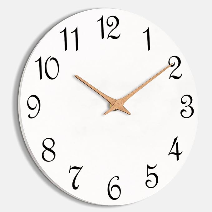 Mosewa Wall Clock Silent Non Ticking Battery Operated White Modern Simple - Image 5
