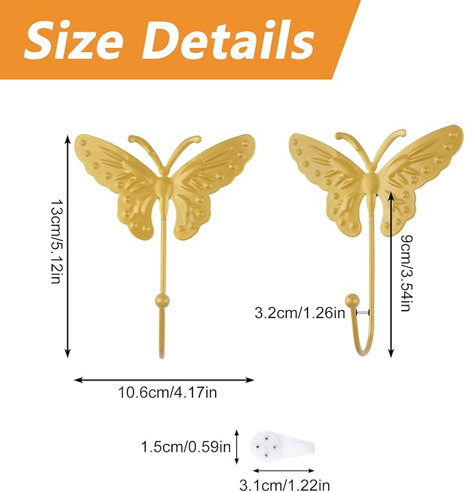 MOROBOR Butterfly Decorative Wall Hooks - Image 2