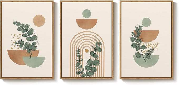 Large Framed Abstract Boho Wall Art - Image 6