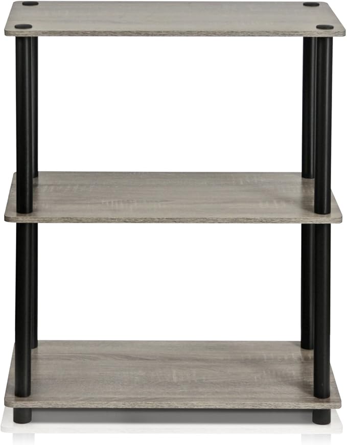 Furinno TURN-N-TUBE Storage Shelves, 3-Tier Book Shelf, Corner Shelf, Toolless - Image 3