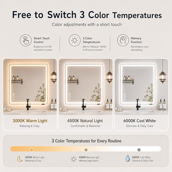 30" x 36" Led Bathroom Mirror - Image 4