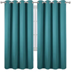LEMOMO Blackout Curtains 66 x 72 Inch Long Sea Teal Curtains Set of 2 Panels - Image 2