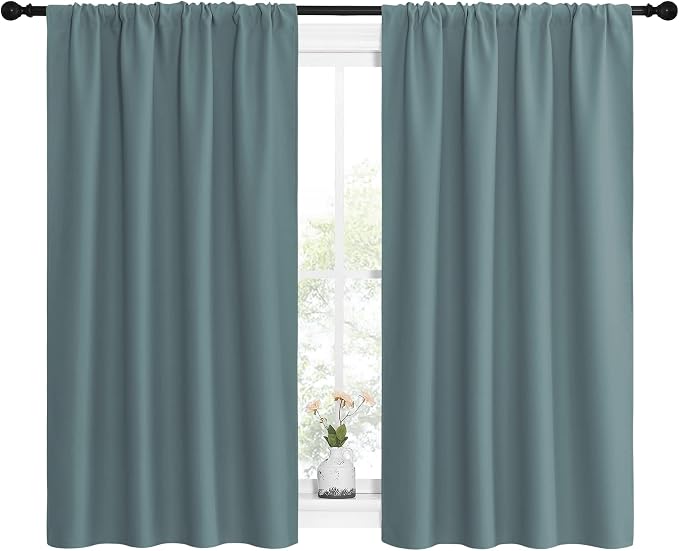 NICETOWN Greyish Blue Blackout Curtains Panels - Image 2