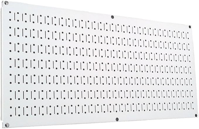 Wall Control Pegboard 16in x 32in Horizontal White Metal Pegboard Tool Board by Wall+Control