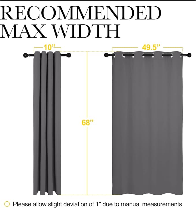 NICETOWN Grey Blackout Curtain Panels - Image 9