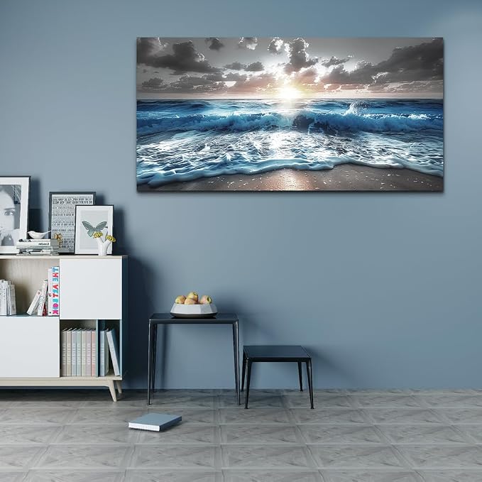 hyidecorart Large Wall Art For Living Room Modern Wall Decor For Office Blue - Image 6