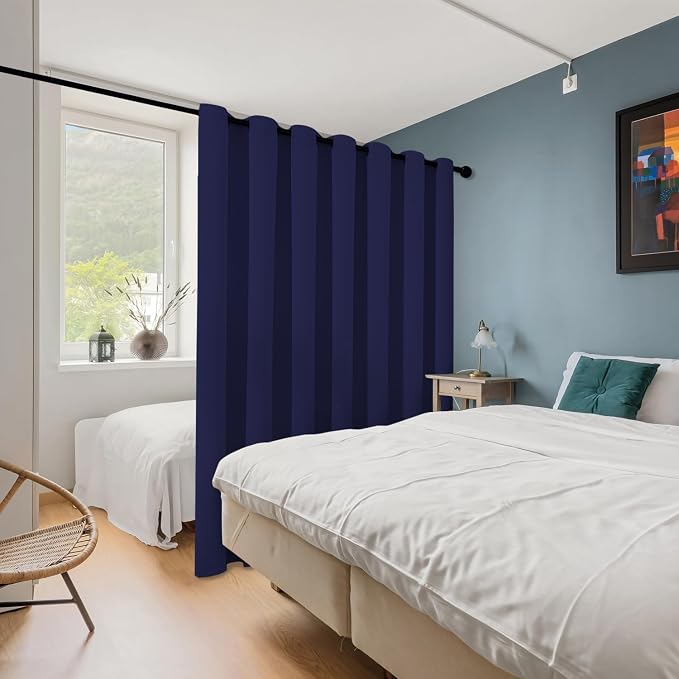 ChrisDowa Room Divider Curtain 84 Inches Long, Wide Blackout Sliding Door - Image 2