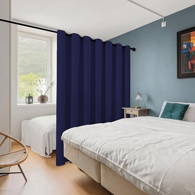 ChrisDowa Room Divider Curtain 120 Inches Long, Wide Blackout Sliding Door - Image 2