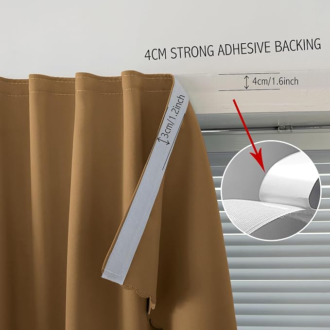Portable Light Blocking Curtains Self-Stick Design, Removable Adhesive Window - Image 7