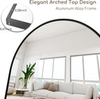 Prywot Arched Floor Mirror, 64 "x 21" Full Length Mirror Wall Mirrors Hanging - Image 8