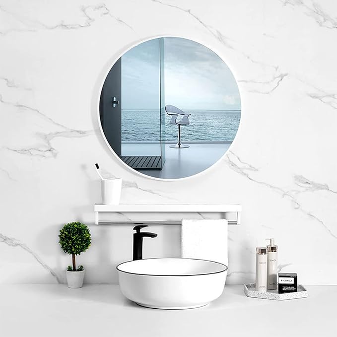 12'' Round Wall Mirror Tiles High Clear Reflecticon Self Adhesive Acrylic - Image 6