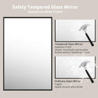 LOAAO 48"X32" Black Rectangle Bathroom Mirror Wall, Matte Black Aluminum Alloy - Image 5