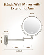 DECLUTTR 9" Wall Mounted Lighted Makeup Mirror, Rechargeable 1X/20X Magnifying - Image 6