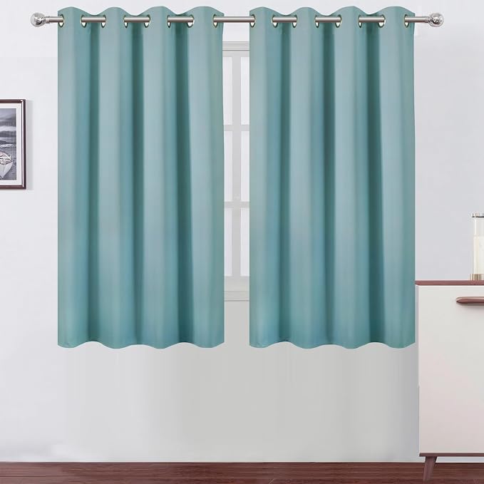 LEMOMO Stone Blue Thermal Blackout Curtains/52 x 54 Inch/Set of 2 Panels Room by Lemomo