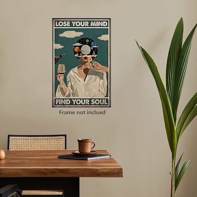 Vintage Lose Your Mind Find Your Soul Poster Mental Health Inspirational Quote - Image 4