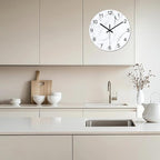 Modern White Marble Glass Wall Clocks Battery Operated 14 Inch Abstract - Image 5