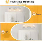 Brushed Nickel Bathroom Light Fixtures, 3-Lights Bathroom Vanity Light - Image 6