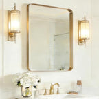 USHOWER Gold Bathroom Mirror 22"x30", Brushed Gold Rectangle Mirror by USHOWER
