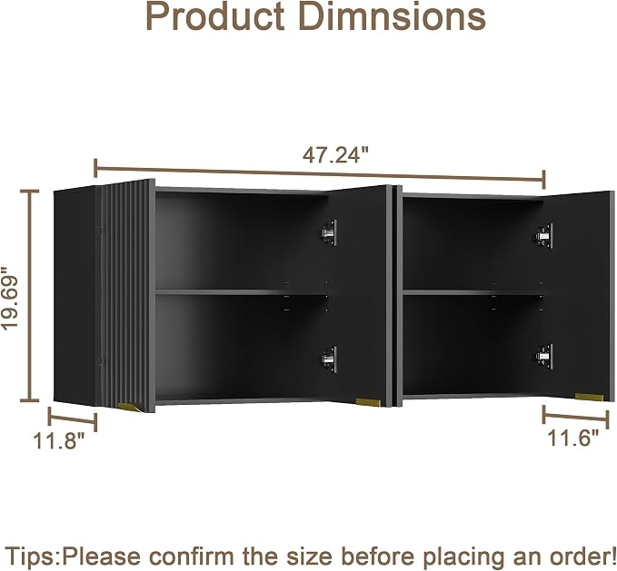 ChooChoo 4 Doors Wall Cabinet Laundry Room, Bathroom Wall Cabinet - Image 3