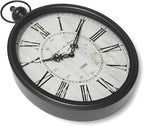 Menterry Oval Retro Wall Clock, Rustic Vintage Style, Battery Operated Silent - Image 2
