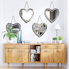 DMDFIRST Heart Shaped Silver Glass Mirror 2 Pack 12x12inch Crystal Crush - Image 5