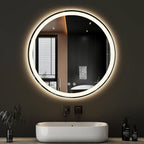 NEWBULIG 28 Inch Round LED Bathroom Wall Mirror by NEWBULIG