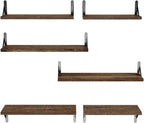 AMADA HOMEFURNISHING Long Wall Shelves, Rustic Farmhouse Style, Wood Floating - Image 8