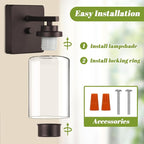 VerRon Set of 2 Wall Sconces for Bathroom, Modern Vanity Light Fixtures - Image 5