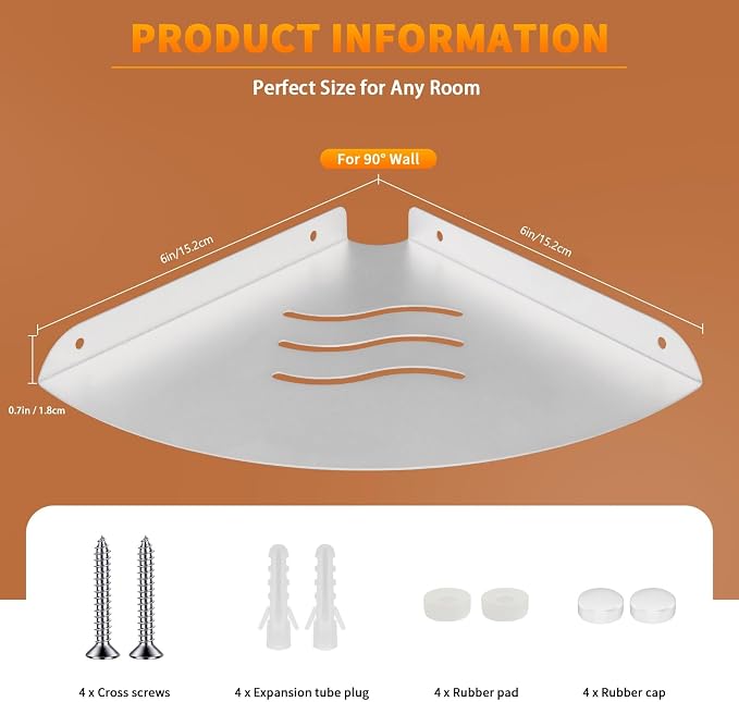 Corner Shelf Wall Mount, Floating Corner Shelves, Corner withs Wire Hole - Image 3