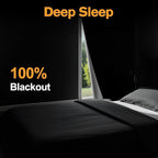 Blackout Blind，118x57 inches Portable Black Out Blinds Stick On Window - Image 2
