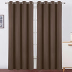 LEMOMO Blackout Curtains 52 x 90 Inch Long Chocolate Curtains Set of 2 Panels by Lemomo