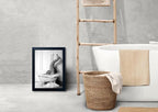 Bathroom Pictures Wall Decor Black and White Wall Art Funny Animal Canvas Print - Image 7