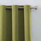 LEMOMO Blackout Curtains 52 x 90 Inch Long Olive Green Curtains Set of 2 Panels - Image 6