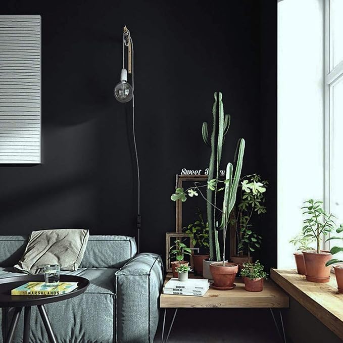 590.5"x17.7" Peel and Stick Wallpaper Black Removable Temporary Self Adhesive - Image 5