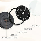 WISKALON 10 inch Wall Clock, Silent Non-Ticking Elegant Black Frame Wall Clock - Image 2