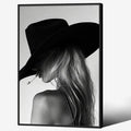 Trendy Black And White Black Framed Wall Art Cool Western Woman Smoking Prints by FuSatisYilife