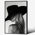 Trendy Black And White Black Framed Wall Art Cool Western Woman Smoking Prints by FuSatisYilife