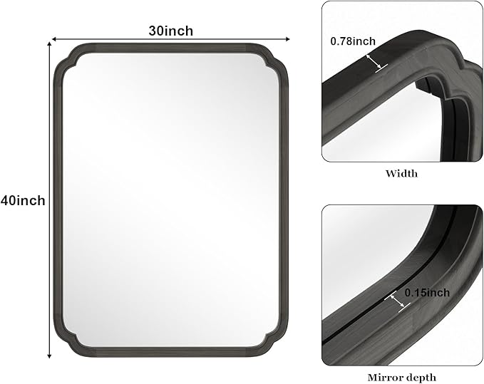 WallBeyond 30" x 40" Rounded Corner Arch Wall Mirror - Image 6