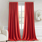 MIULEE Christmas Red Back Tab Blackout Curtain 96 Inch Long 2 Panels Set - Image 9