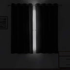 LEMOMO Black Blackout Curtains 52 x 63 Inch Length/Set of 2 Curtain - Image 3