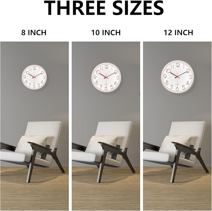 Wall Clock, Silent Wall Clocks Battery Operated 10 Inch- Modern Non Ticking - Image 9