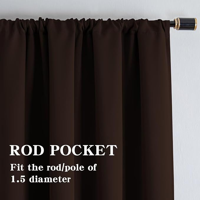 IGEMAEVE Blackout Curtains 90 Inch Length 2 Panels Set, Rod Pocket Energy - Image 2