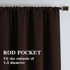IGEMAEVE Blackout Curtains 72 Inch Length 2 Panels Set, Rod Pocket Energy - Image 2