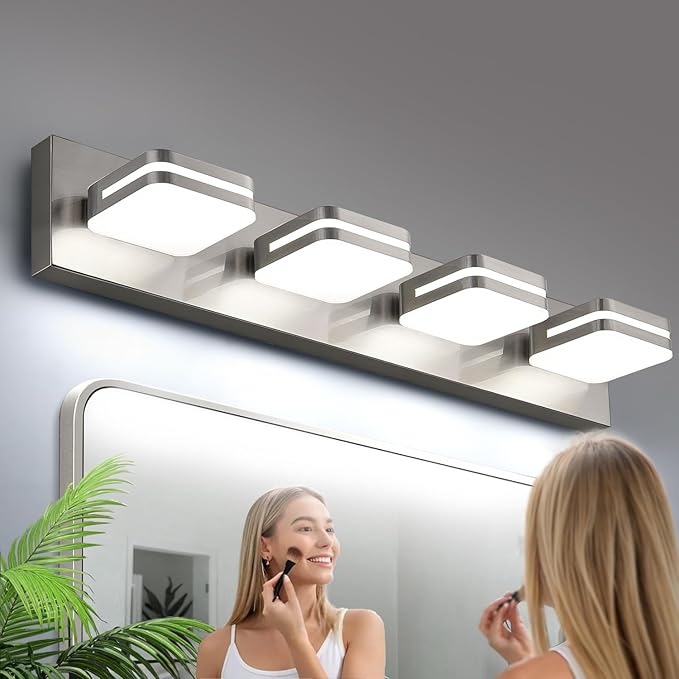 360° Rotate LED Bathroom Vanity Light Fixtures, 1600LM Acrylic Brushed Nickel by Torondo