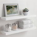 Homeforia White Floating Shelves 24 inch, High End Solid Real Wood 24inch by Homeforia